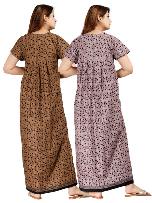 Women’s Cotton Jaipuri Nighty Combo Pack of 2