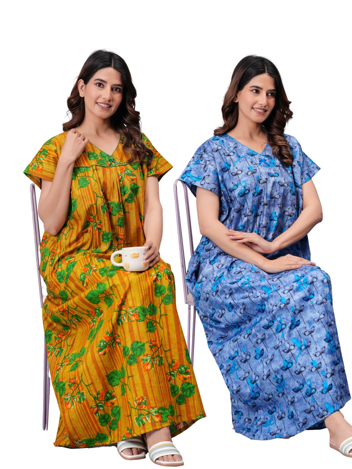 Women's Cotton Nighty Combo Pack of 2