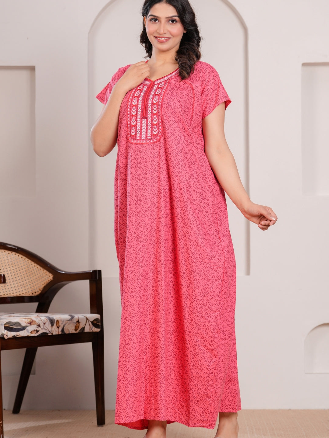 Nightgown for Women,(MEGENTA Pink)