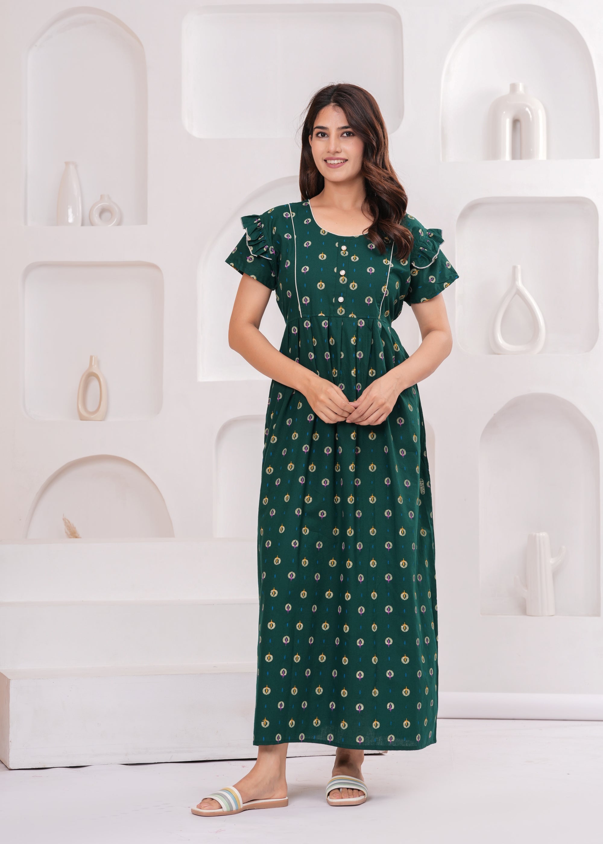 Frock Style Cotton Nightgown for Women