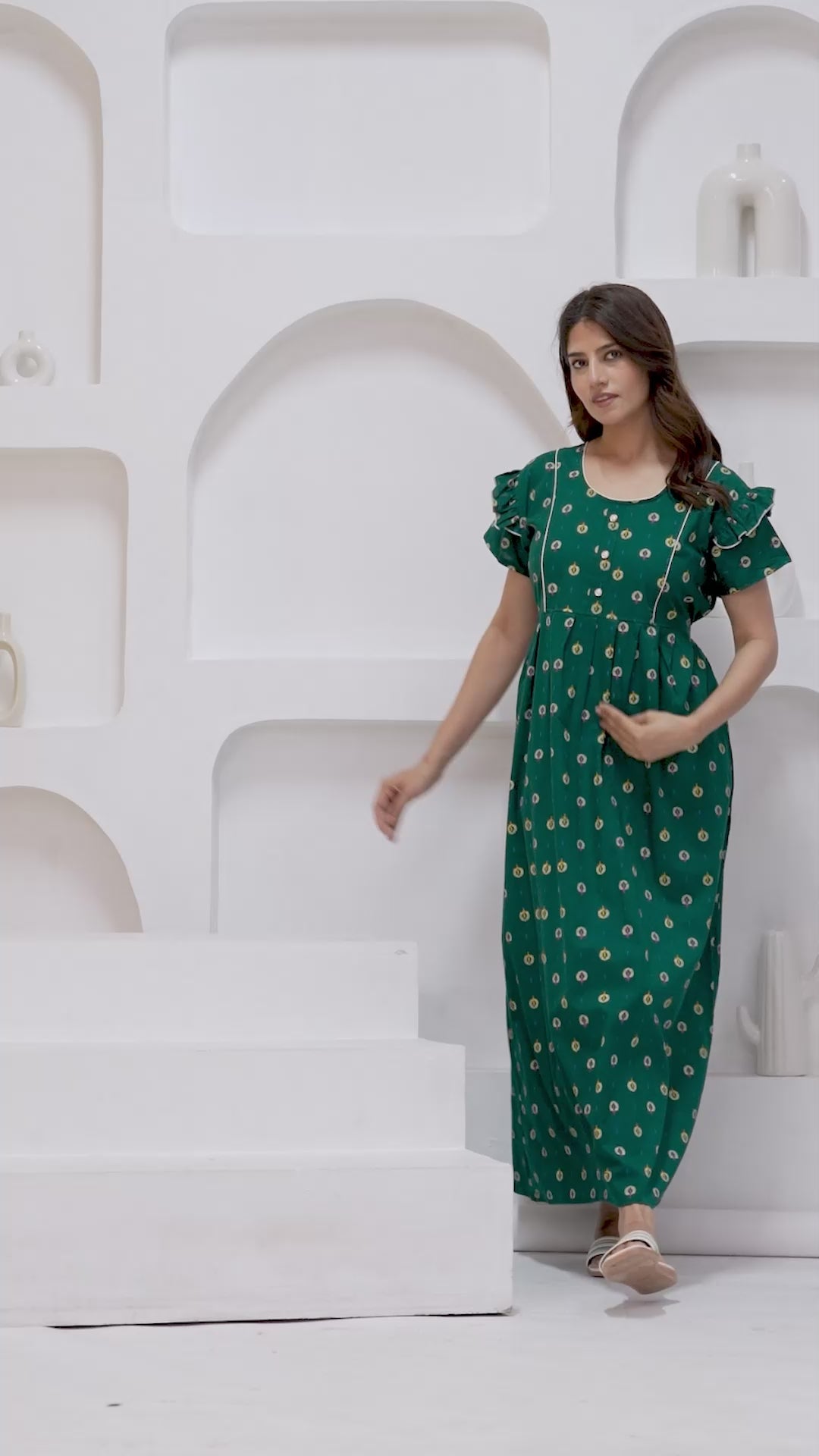 Frock Style Cotton Nightgown for Women