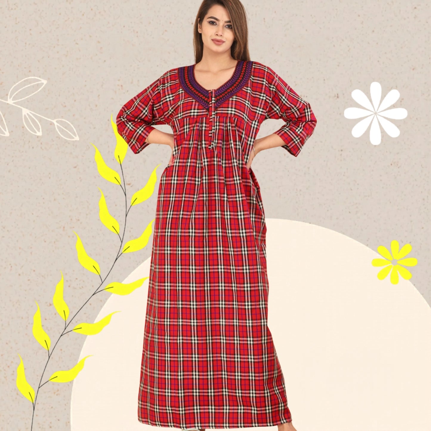 Red and Black Plaid Cotswool