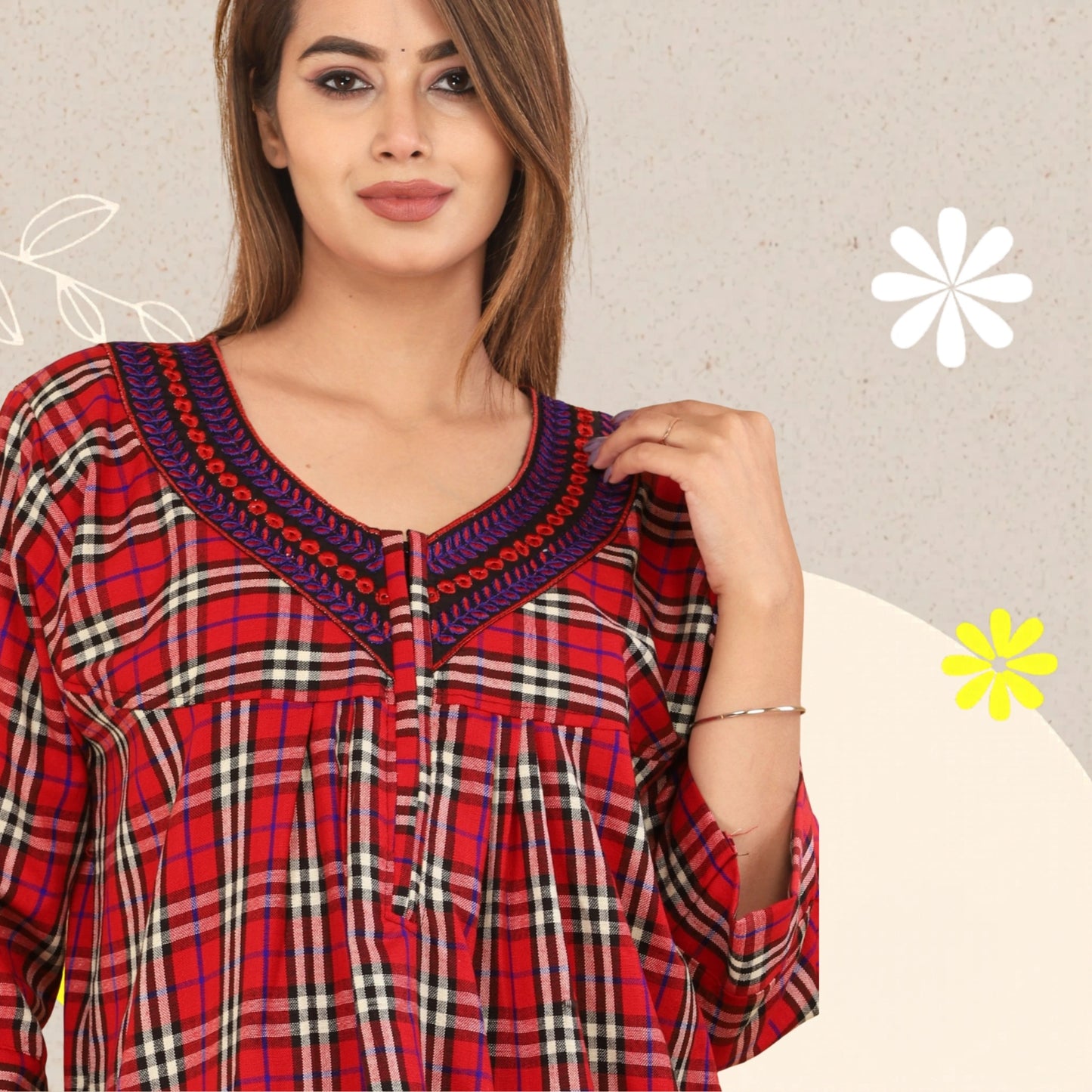 Red and Black Plaid Cotswool