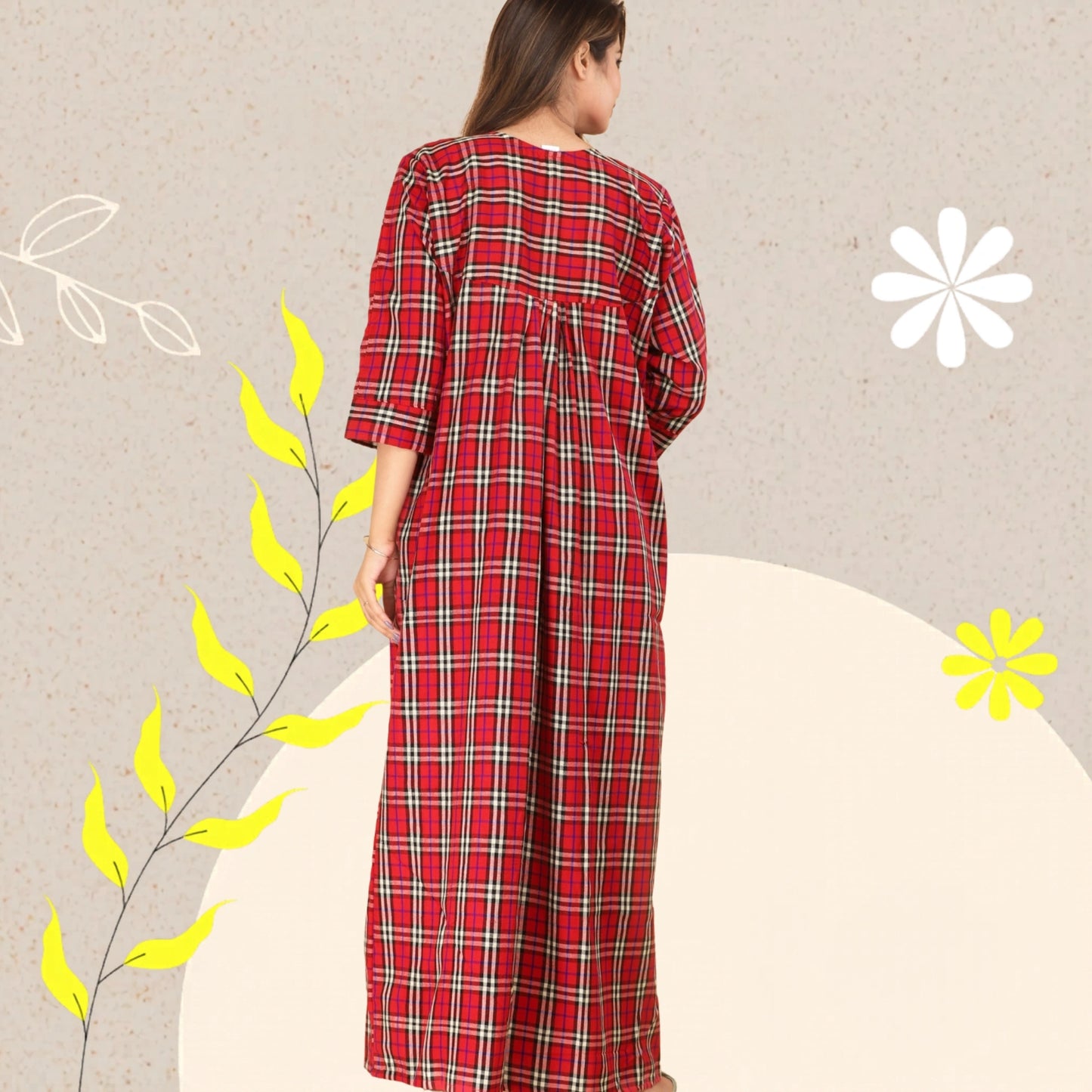 Red and Black Plaid Cotswool