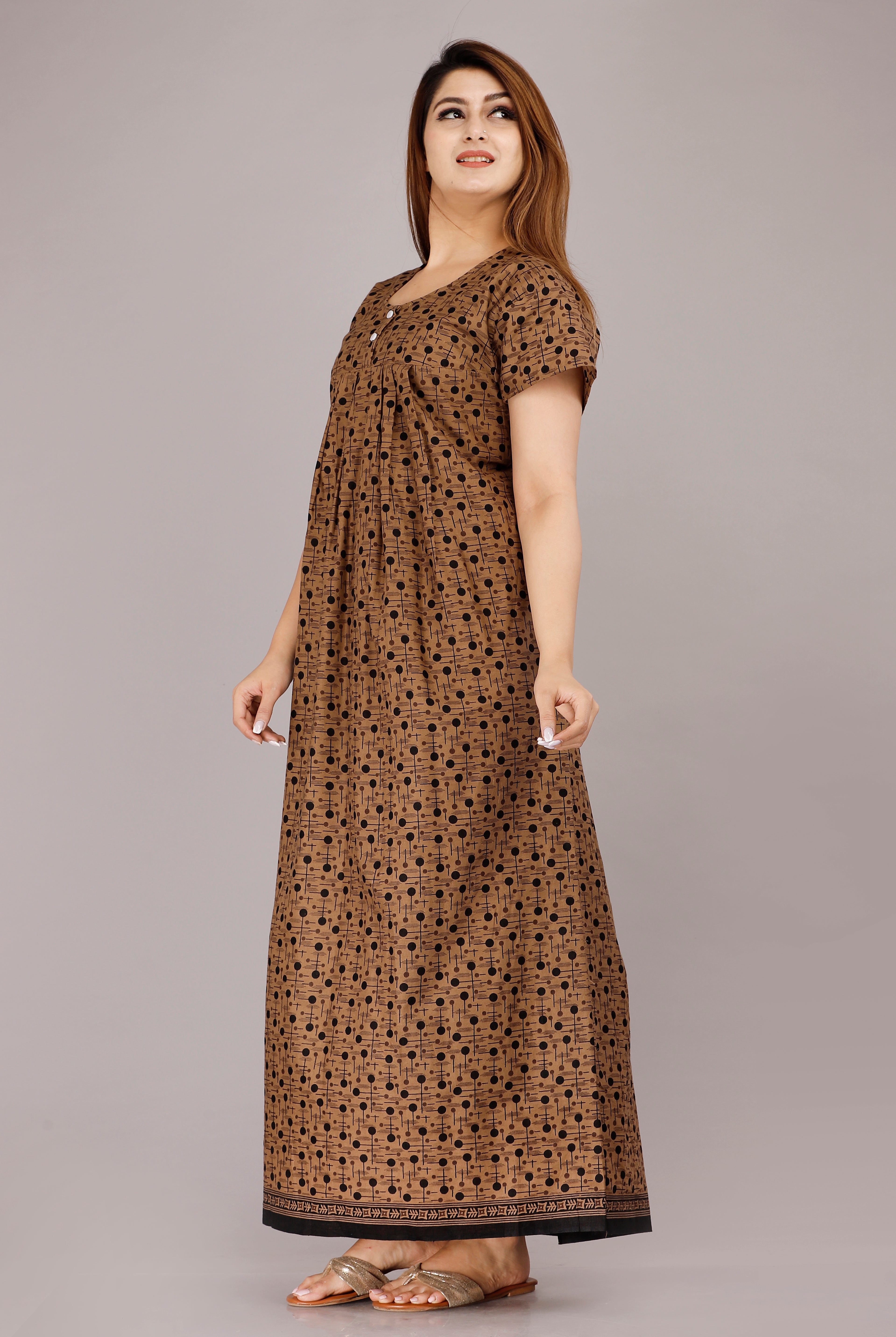 Women's Cotton Nightgown, Jaipuri Print,