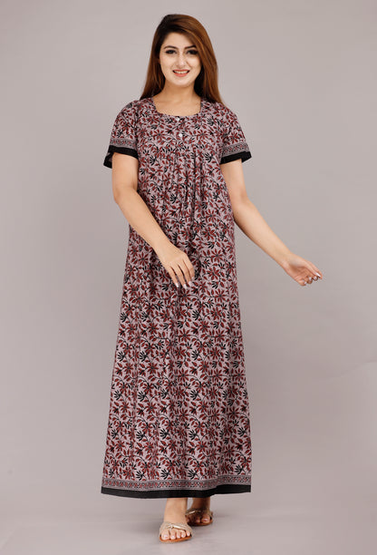 Women’s Cotton Jaipuri Nighty Combo Pack of 2