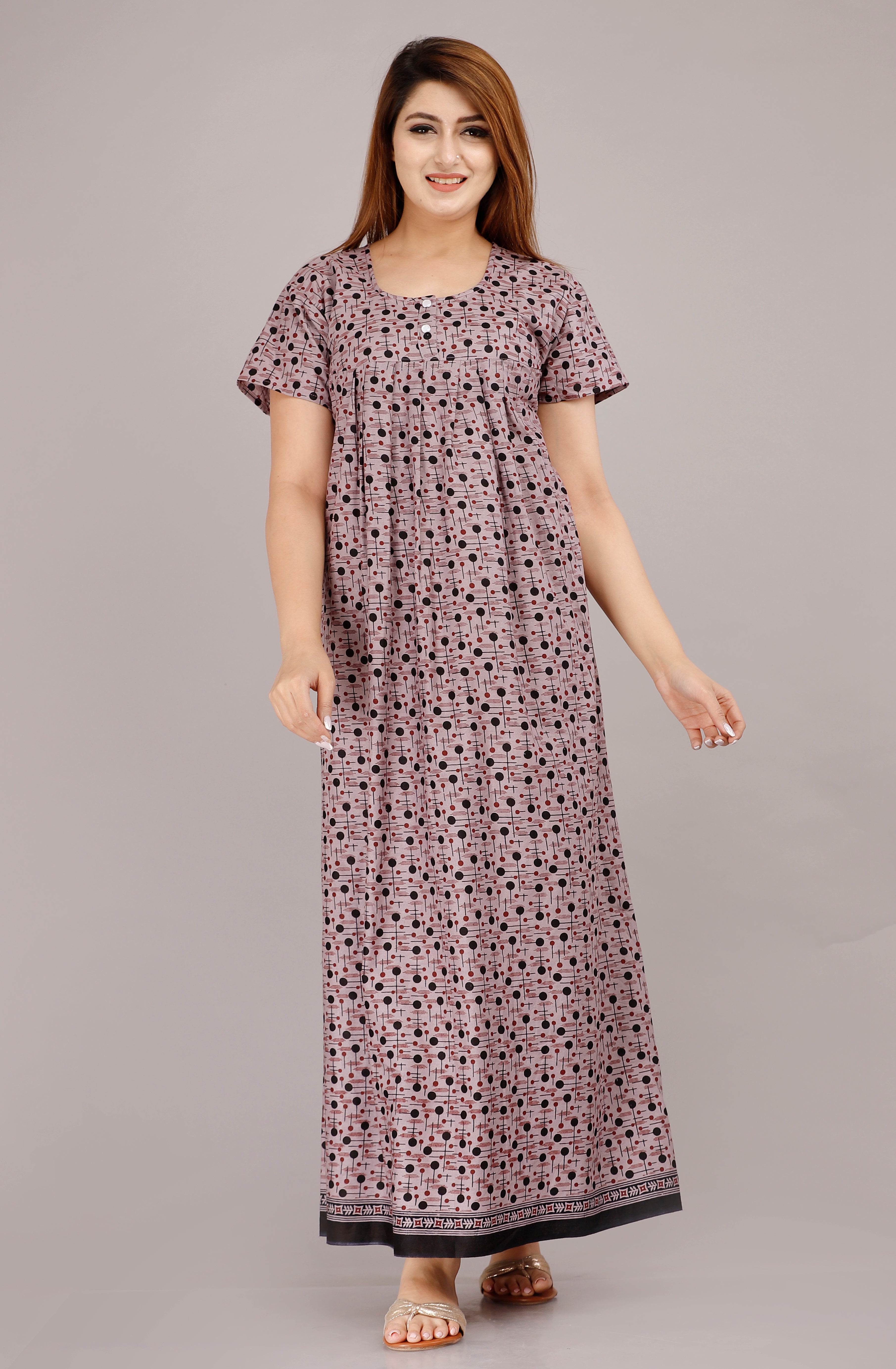 Women's Cotton Nightgown, Jaipuri Print