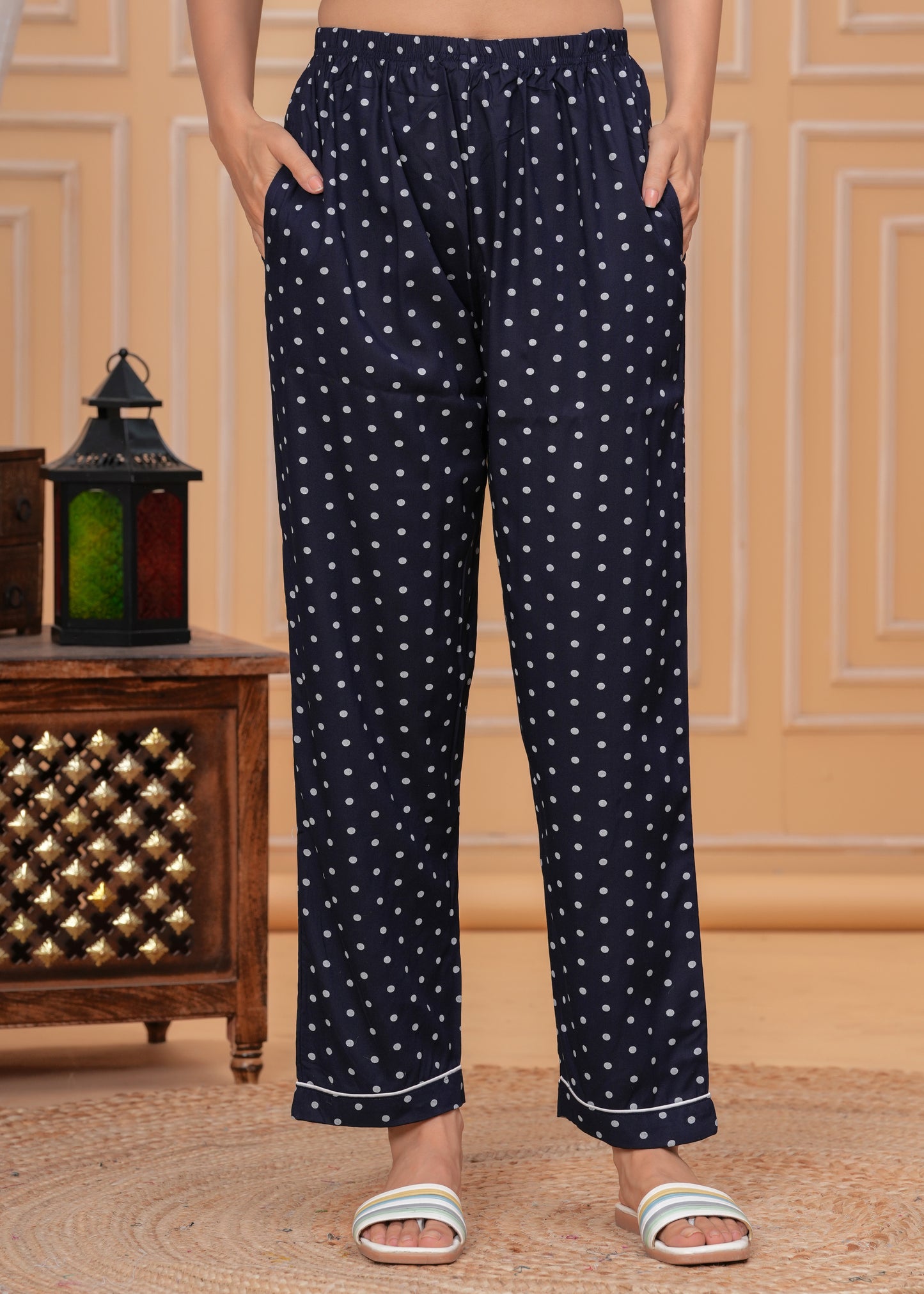 Rayon Polka Dot Night Suit Set