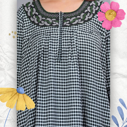 Women’s Cotswool Printed Nightdress | Full Length Elegant Lounge Wear