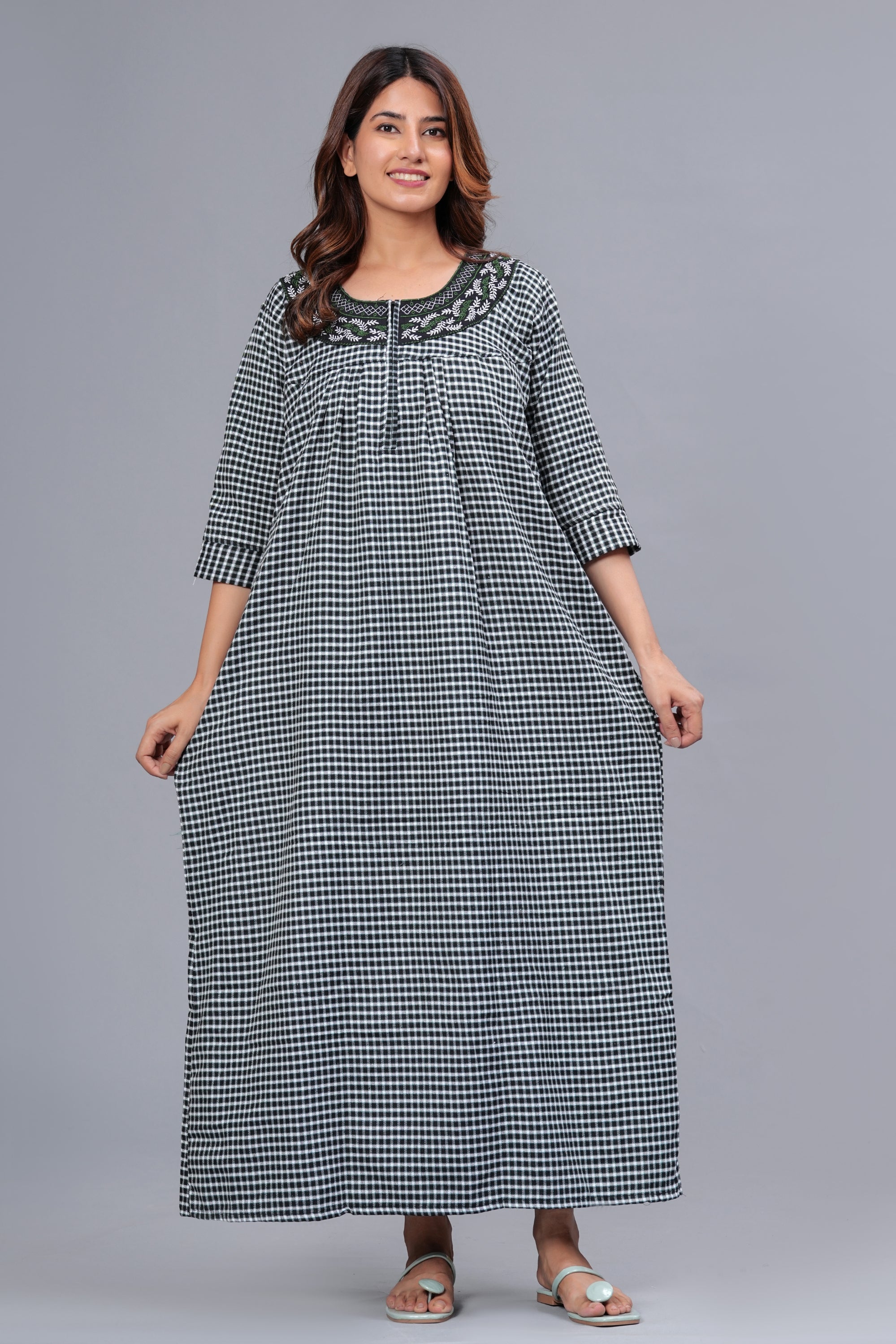 Cotswool Nightgown for Women | Winter Nighty for Women | (Green, Free Size)
