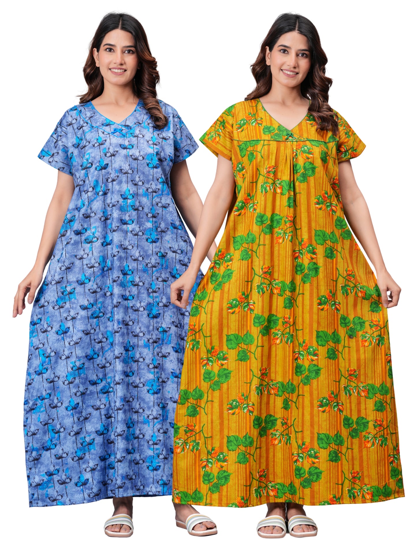 Women's Cotton Nighty Combo Pack of 2