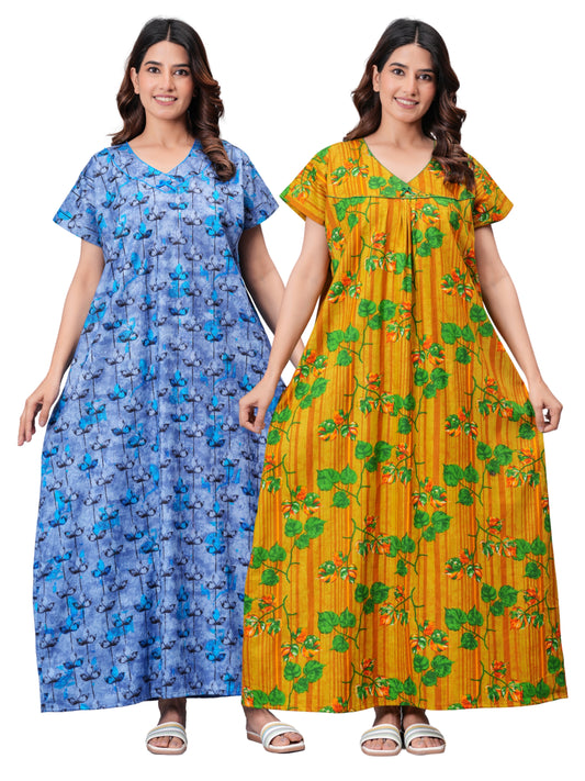 Women's Cotton Nighty Combo Pack of 2