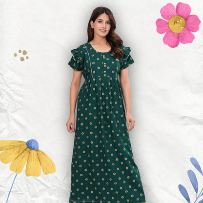 Frock Style Cotton Nightgown for Women