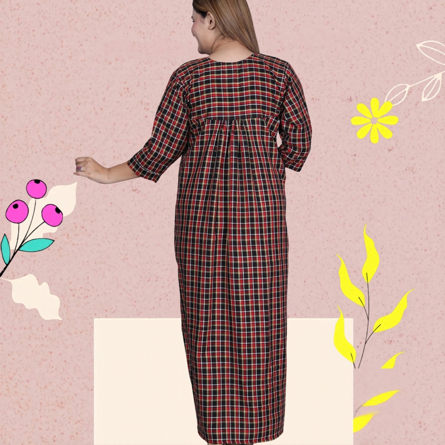 HARGUN NIGHT WEAR Cotswool Floor Length Nightgown