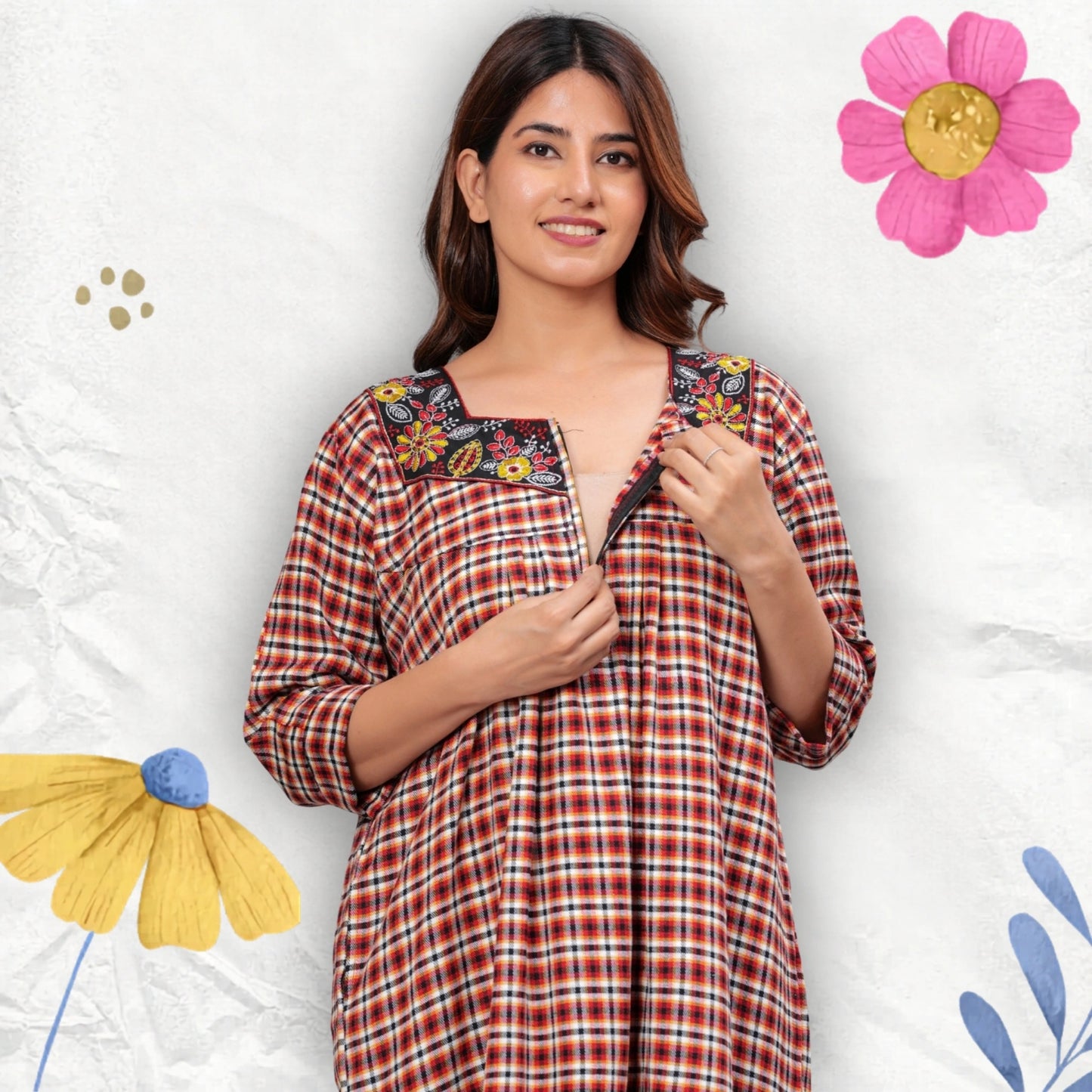 Women’s Cotswool Checkered Nightgown