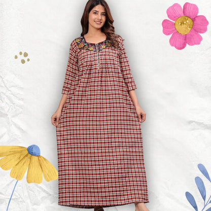 Women’s Cotswool Checkered Nightgown
