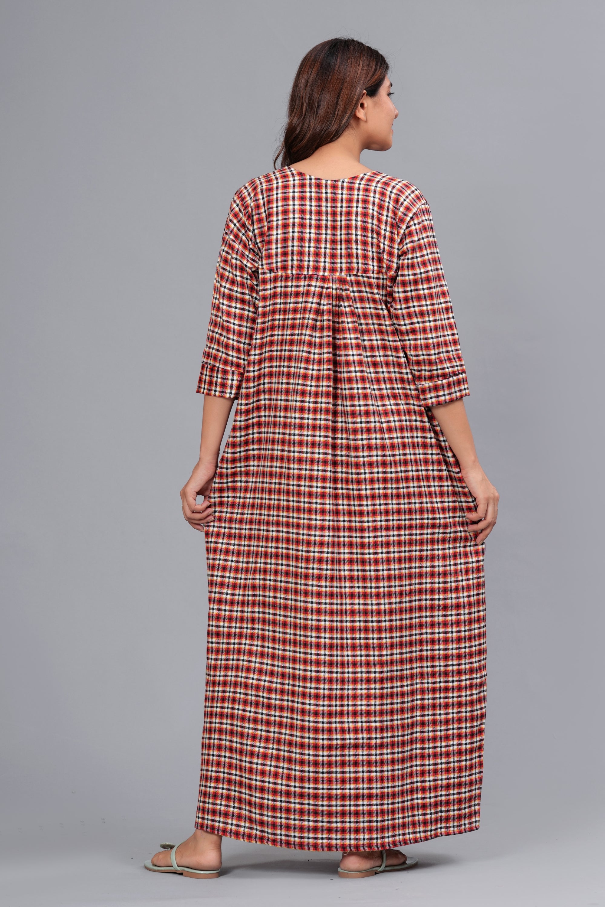 Cotswool Nightgown for Women | Winter Maxi Nighty for Women | (Lightbrown, Free Size)