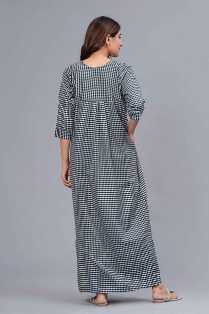 Women’s Cotswool Printed Nightdress | Full Length Elegant Lounge Wear