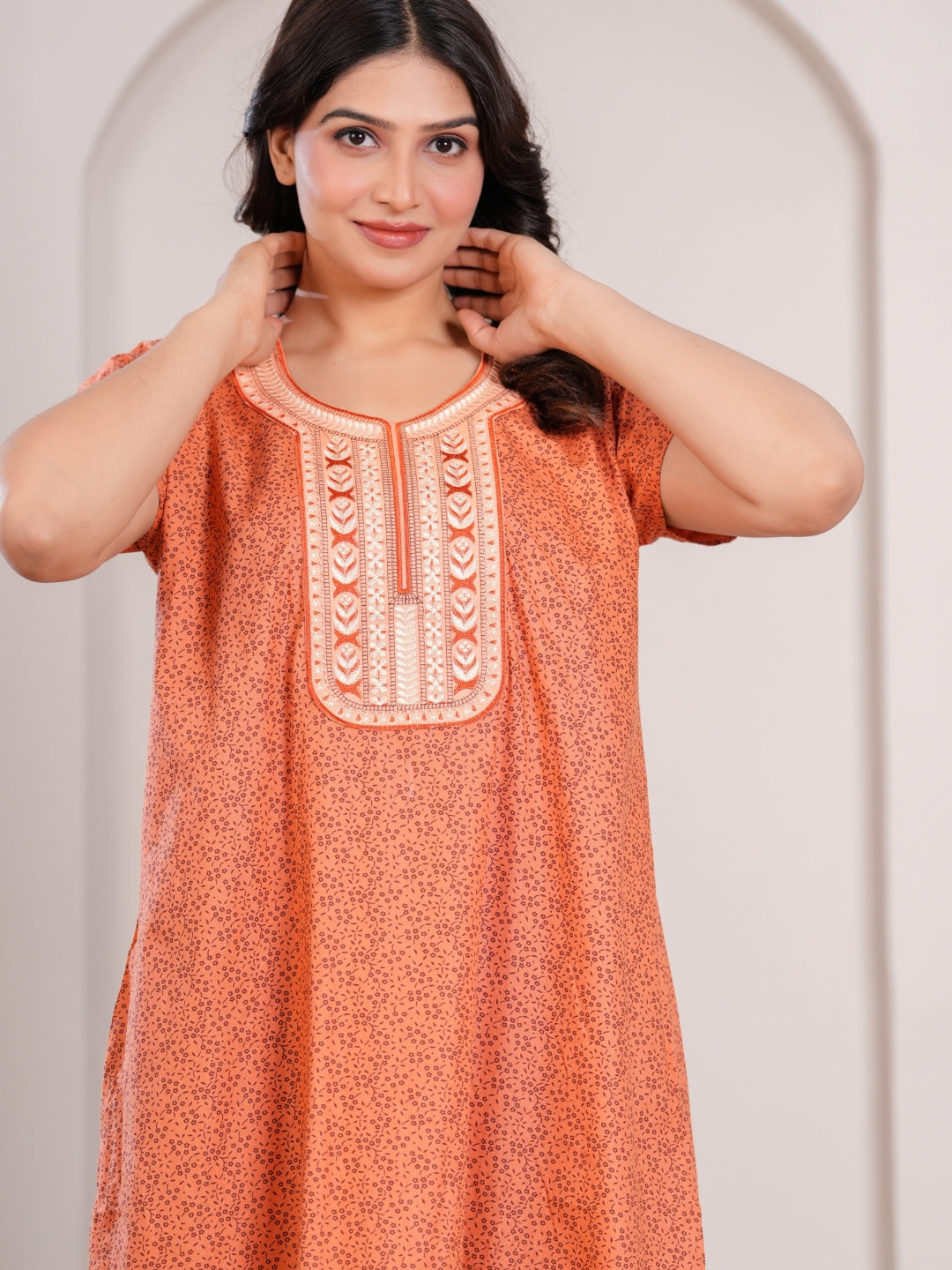 Nightgown for Women(Tangerine Orange)