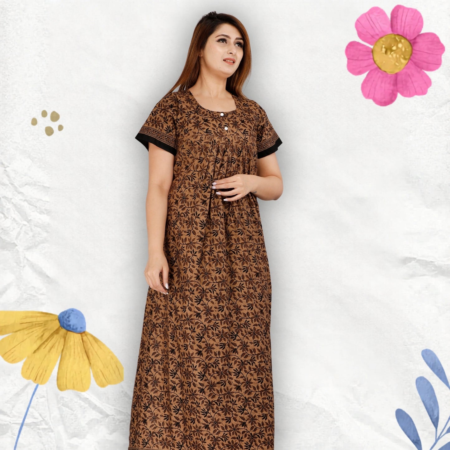 Women’s Cotton Jaipuri Nighty Combo Pack of 2