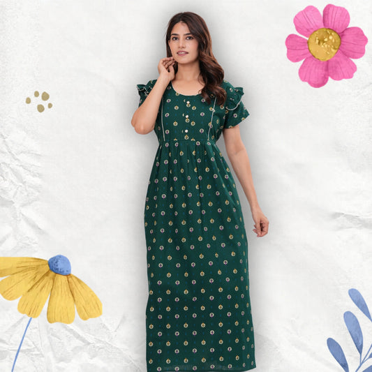 Frock Style Cotton Nightgown for Women