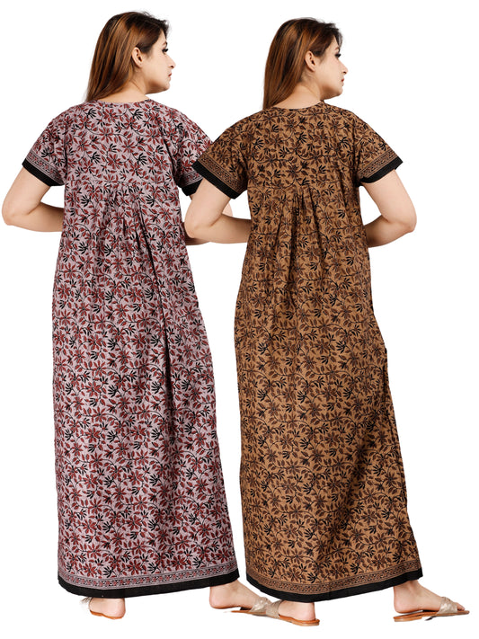 Women’s Cotton Jaipuri Nighty Combo Pack of 2