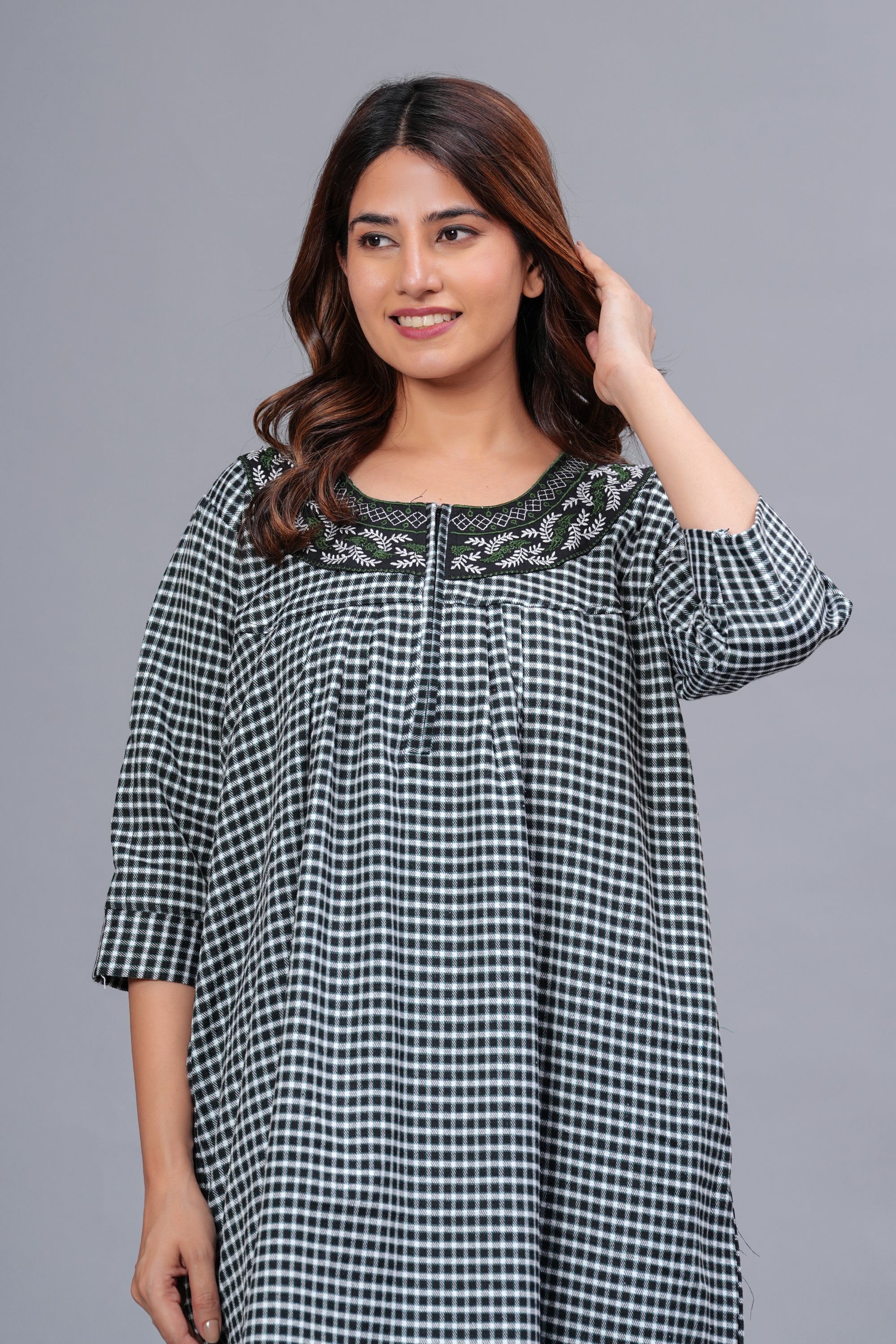 Cotswool Nightgown for Women | Winter Nighty for Women | (Green, Free Size)