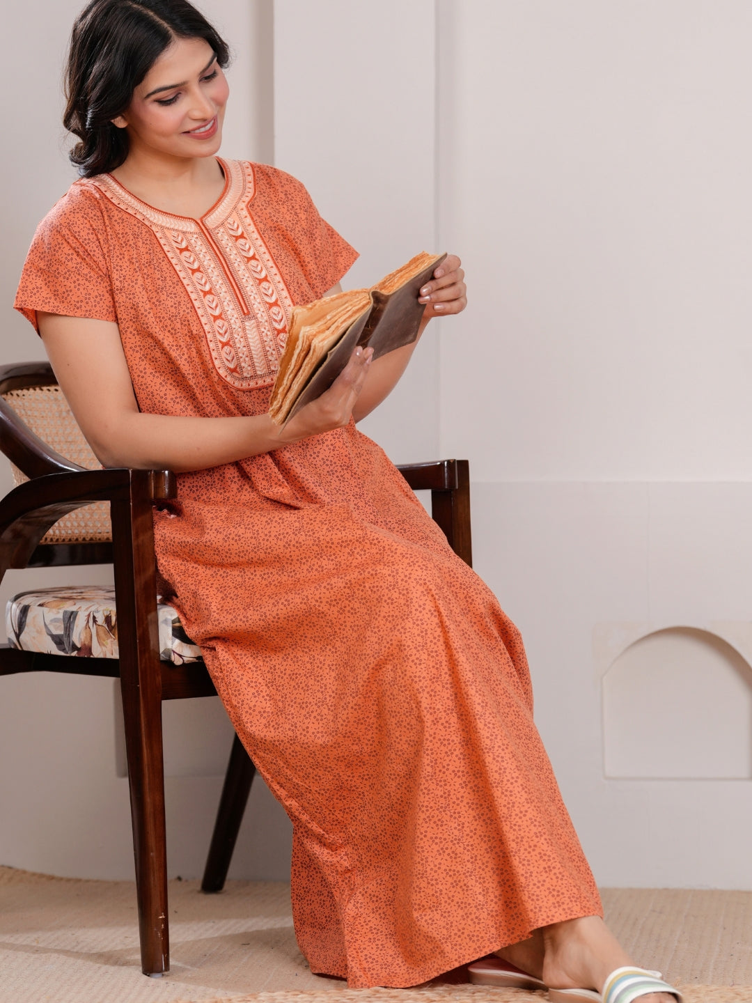 Nightgown for Women(Tangerine Orange)