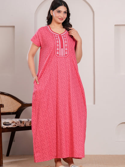 Nightgown for Women,(MEGENTA Pink)