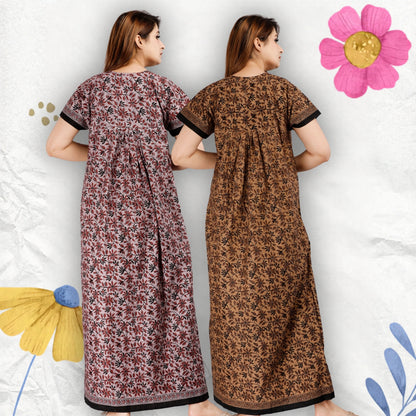 Women’s Cotton Jaipuri Nighty Combo Pack of 2