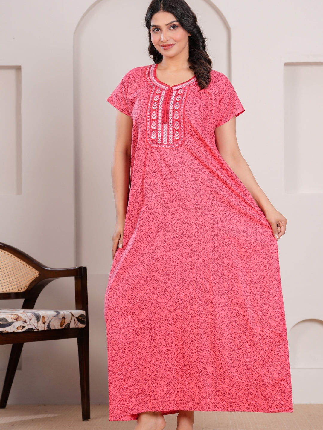 Nightgown for Women,(MEGENTA Pink)