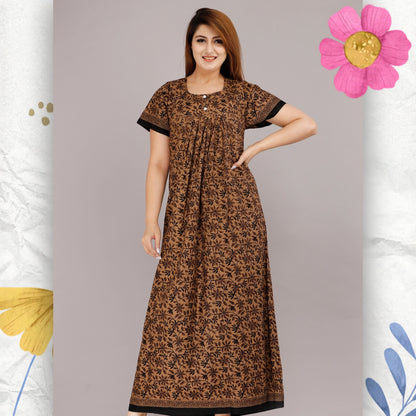 Women's Cotton Nightgown, Jaipuri Print