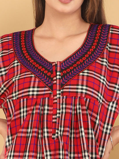 Red and Black Plaid Cotswool