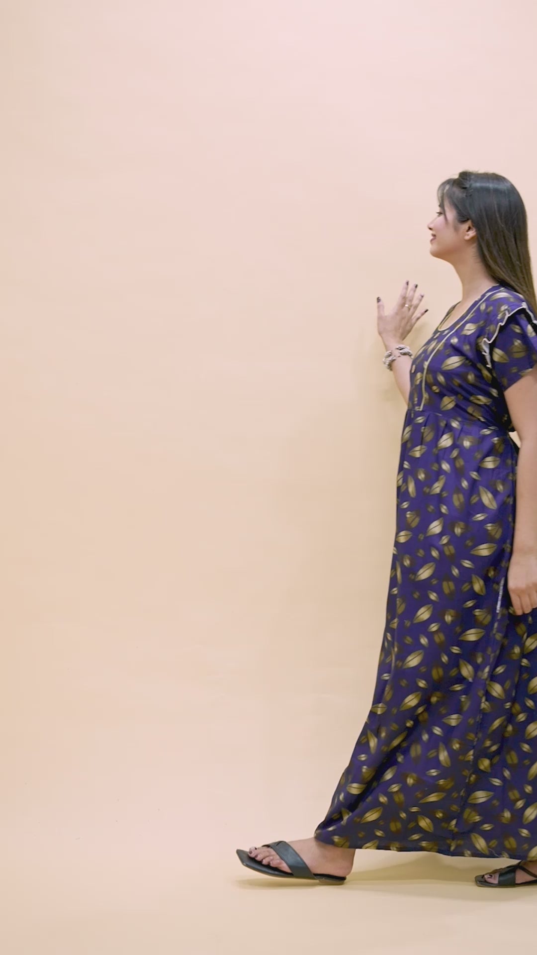 Women's Cotton Floral Print Maxi Nightgown (Combo)