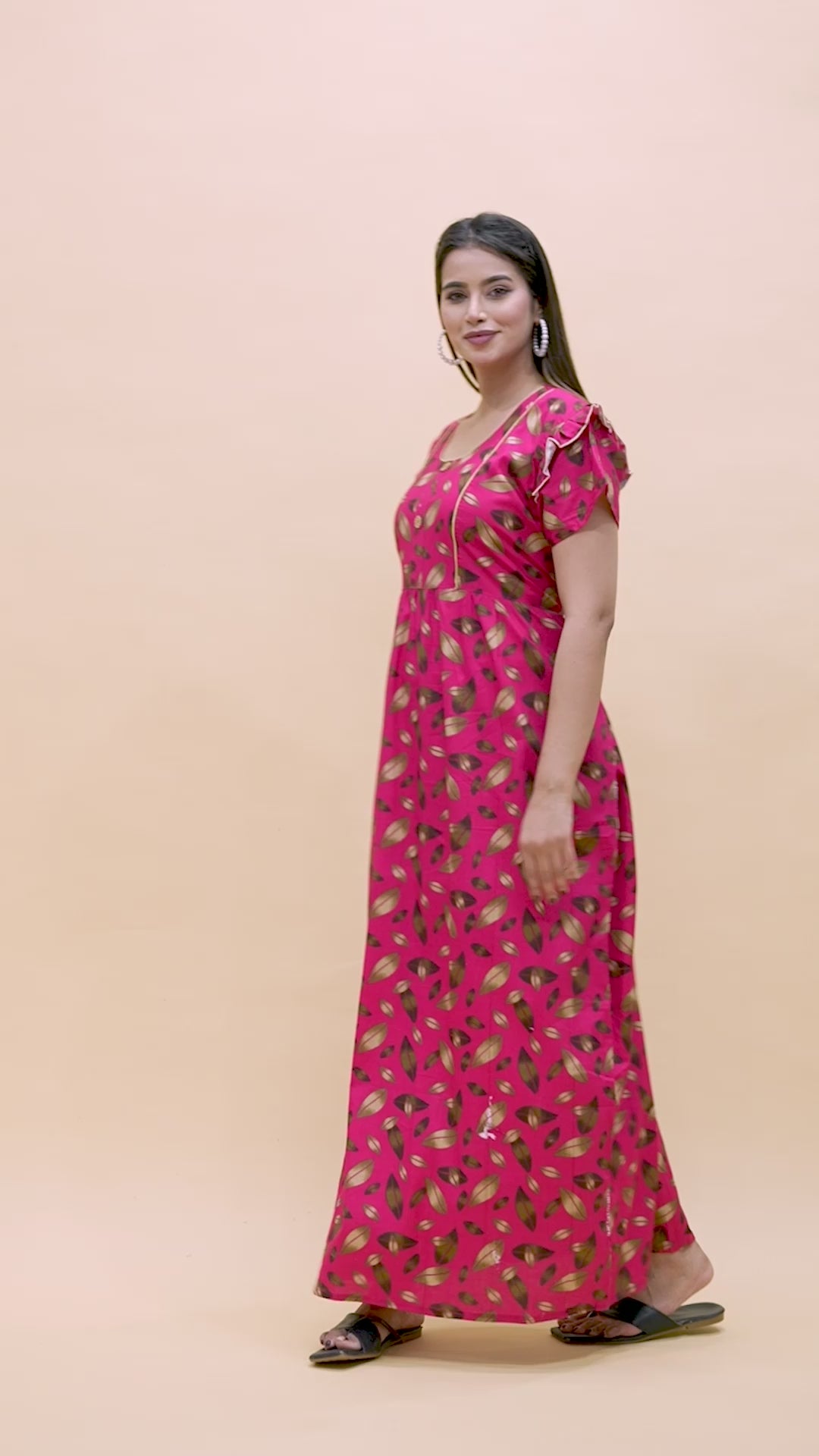 Women's Cotton Floral Print Maxi Nightgown (Combo)